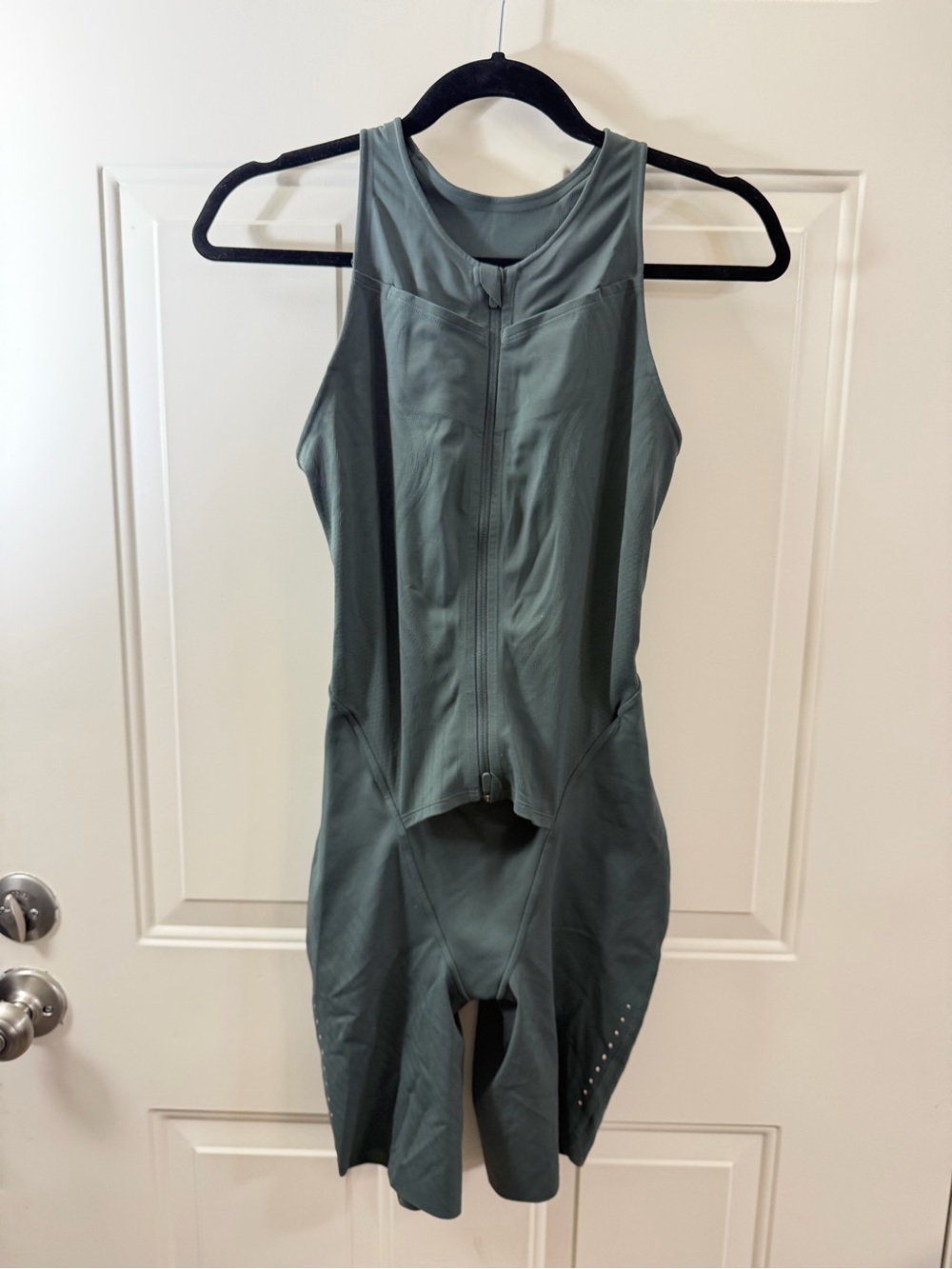 Lululemon Zip Front Cycling Unitard Women’s Size 6 Green Bike Suit 0407